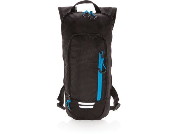 Mochila pequeña Explorer de senderismo 7L sin PVC Negro/azul detalle 1