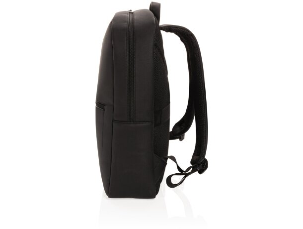 Mochila para portátil Swiss Peak de cuero vegano sin PVC Negro detalle 2