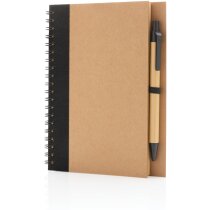 Cuaderno de espiral kraft con bolígrafo