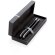 Sets boligrafos y rollers para empresas elegante latón tinta azul Negro/plata detalle 11
