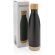 Botella acero inoxidable al vacío con tapa y fondo de bambú Negro detalle 8