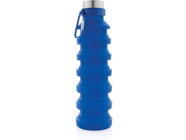 Botella de silicona plegable antigoteo con tapa Azul detalle 18