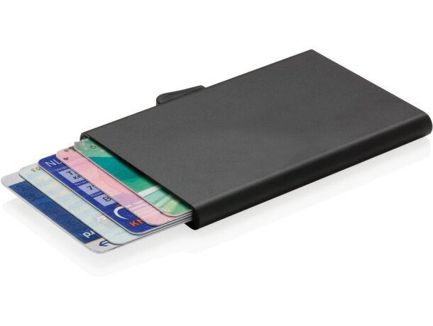 Tarjetero C-Secure Abasolo aluminio con protección RFID Azul detalle 34