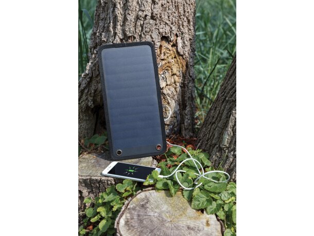 Mochila con panel solar sin PVC Negro/gris detalle 11