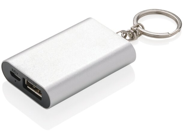 Powerbank Barobo 1000 mAh aluminio con logo grabado e impreso Gris detalle 10