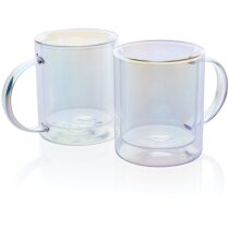 Taza de lujo de vidrio galvanizado de doble pared