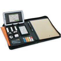 Portafolio promocional negro con bloc integrado