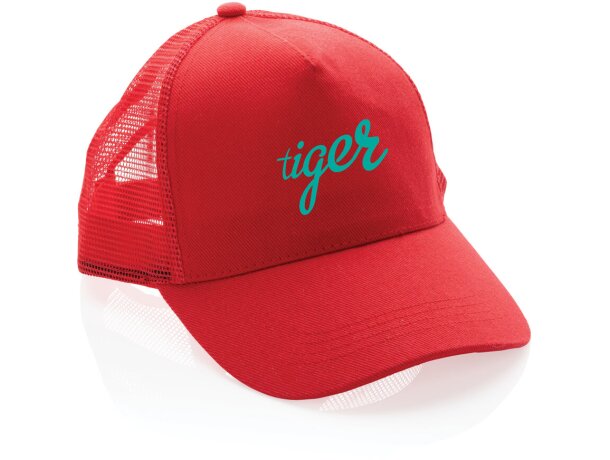 Gorra 5 paneles de algodón cepillado 190 gr Impact AWARE ™ Rojo detalle 27