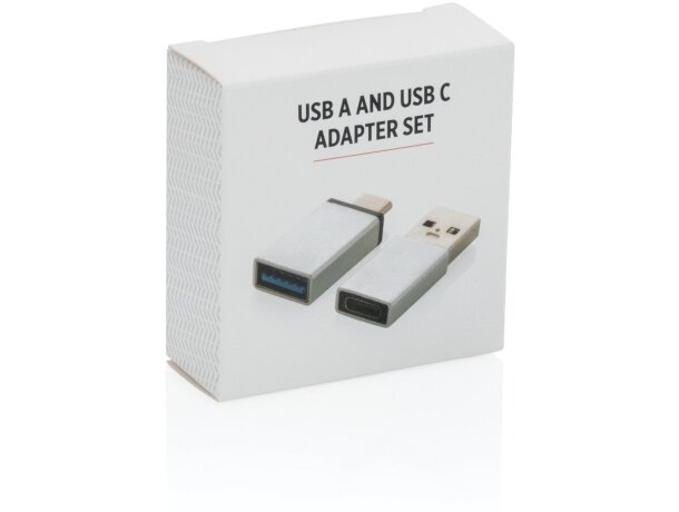Juego de adaptadores USB A y USB C Plata detalle 12