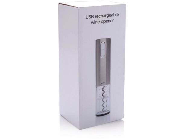 Abridor de Vino Eléctrico - Usb Recargable, Gris Gris detalle 6