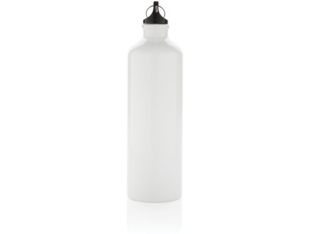 Botella de agua XL de aluminio con mosquetón Blanco/negro detalle 16