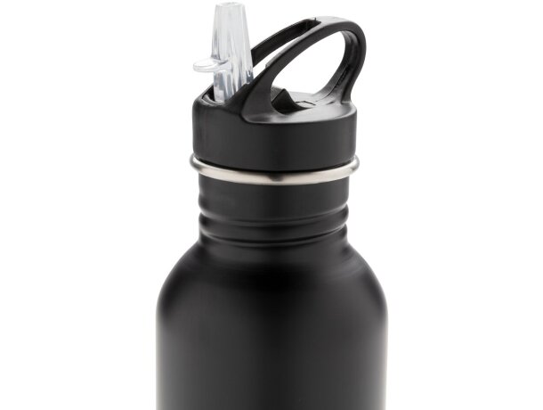 Botella de actividad acero inoxidable Deluxe Negro detalle 18