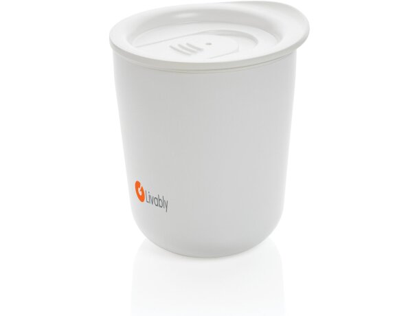 Taza de café antimicrobiana simplista Blanco detalle 23