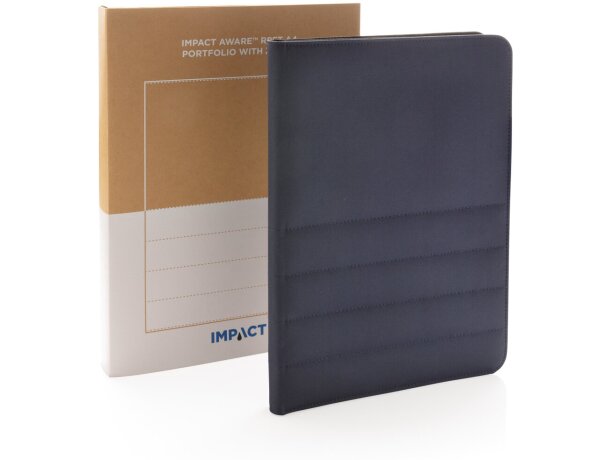Carpeta Impact AWARE ™ RPET A4 con cremallera Azul marino detalle 32