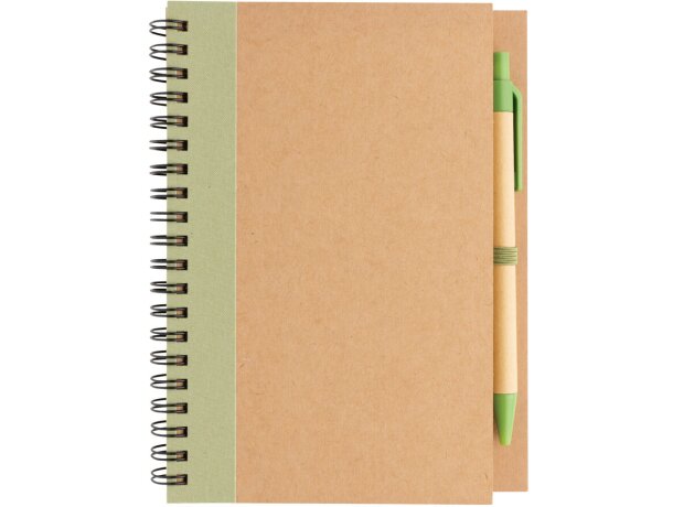 Cuaderno de espiral kraft con bolígrafo Verde detalle 23