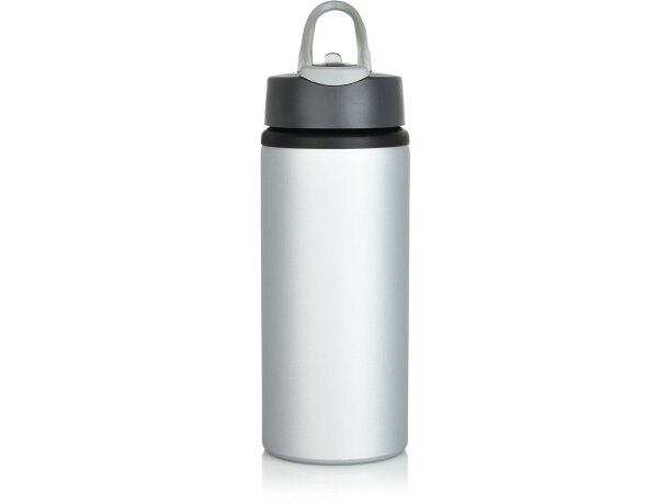 Botella deportiva con logo asa de transporte polipropileno Gris/antracita detalle 2