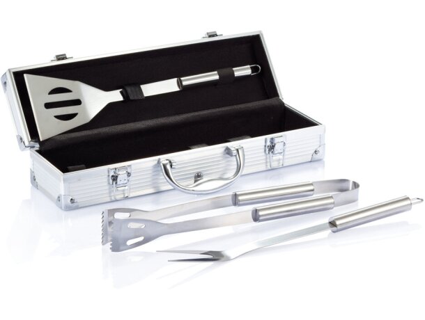 Set Barbacoa Magnolia 3 piezas acero inoxidable con estuche Plata/negro detalle 5