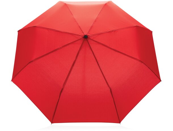 Paraguas Mini  RPET 190T de bambú 20.5 Rojo detalle 7