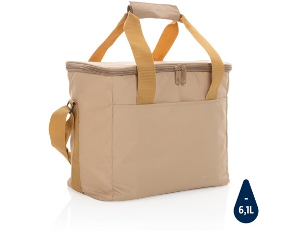 Nevera térmica Impact AWARE reciclada con forro Peva beige Naranja detalle 40