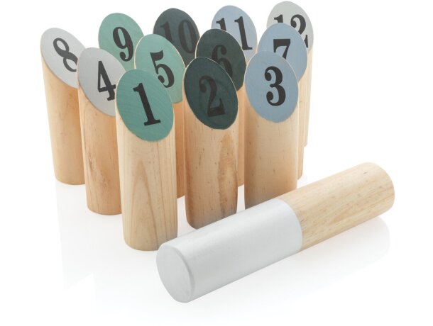 Scatter personalizada pino 12 palos numerados y lanzador Marron detalle 7