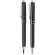 Sets boligrafos y rollers para empresas elegante latón tinta azul Negro/plata detalle 2