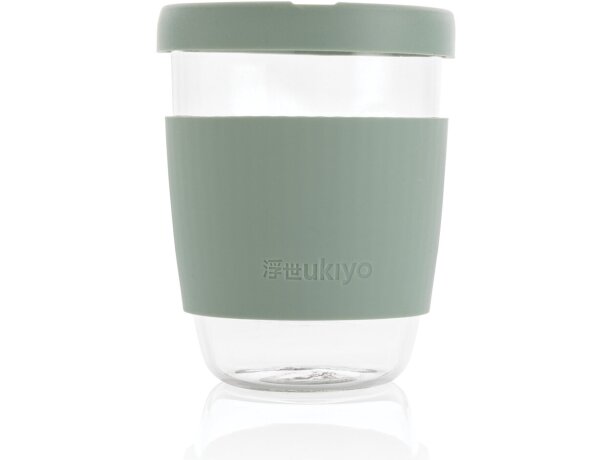 Vaso de borosilicato Ukiyo con tapa y funda de silicona Verde detalle 25