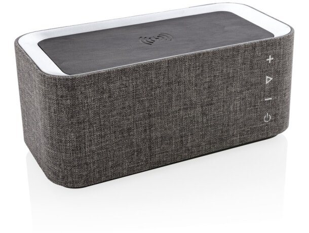 Altavoces promocionales Vogue bluetooth con carga inalámbrica Gris/negro detalle 10