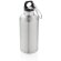 Botella deportiva de aluminio reutilizable con mosquetón Plata