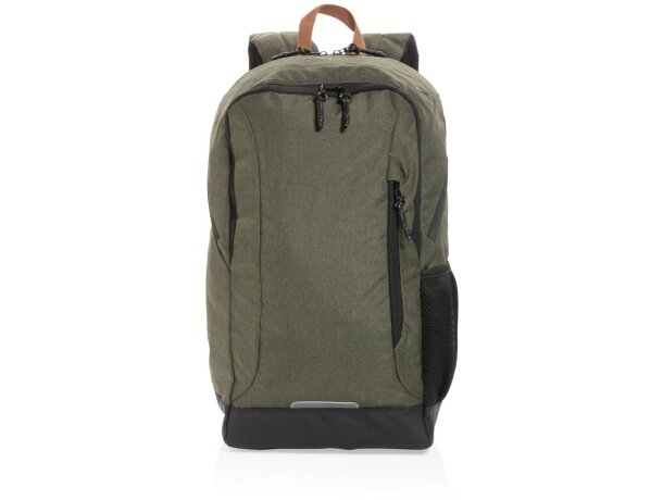 Mochila ecológica para publicidad con poliéster reciclado y trazador AWARE Verde detalle 29