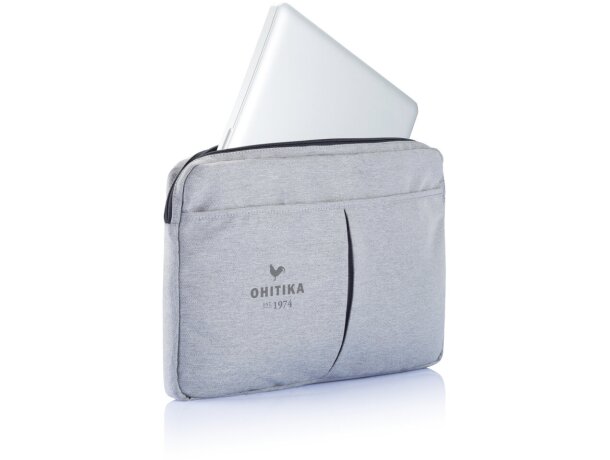 Funda de poliéster para portátil de 15” Gris detalle 4