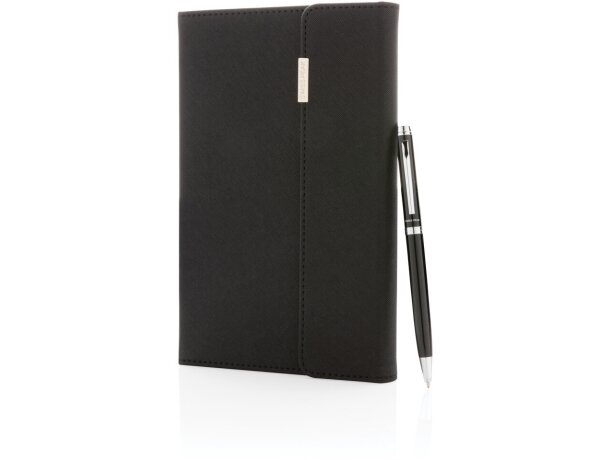 Libreta A5 Swiss Peak Deluxe con bolígrafo tinta alemana Negro detalle 10