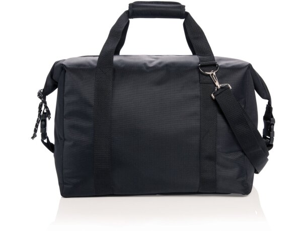 Bolsa térmica de poliéster con cremallera y bolsillo frontal Negro detalle 5