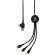 Multicable con 5 conectores de nailon trenzado Negro detalle 5