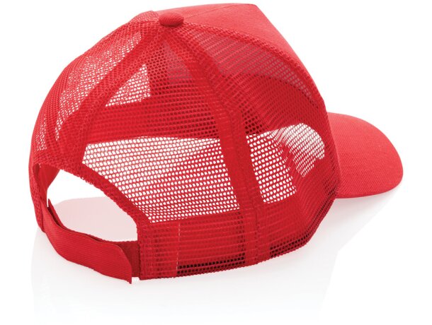 Gorra 5 paneles de algodón cepillado 190 gr Impact AWARE ™ Rojo detalle 24