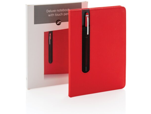 Libreta A5 con bolígrafo de lujo Rojo detalle 11