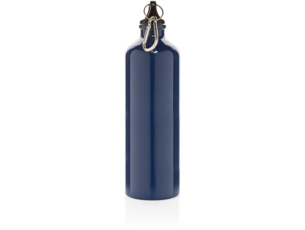 Botella de agua XL de aluminio con mosquetón Azul/negro detalle 24
