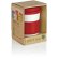 Taza de café ecológica con tapa y banda de silicona Rojo/blanco detalle 14