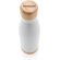 Botella acero inoxidable al vacío con tapa y fondo de bambú Blanco detalle 13