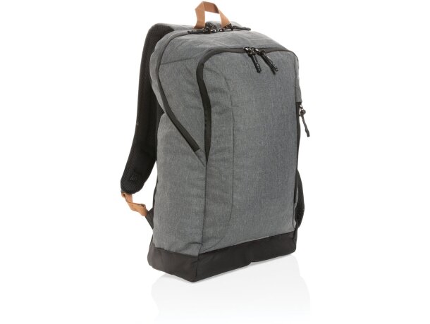 Mochila ecológica para publicidad con poliéster reciclado y trazador AWARE Gris detalle 16
