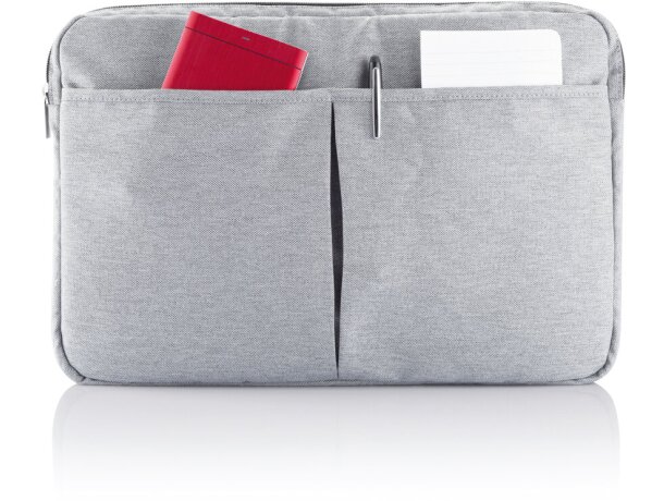 Funda de poliéster para portátil de 15” Gris detalle 3