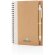 Libreta de anillas con hojas a rayas y bolígrafo kraft de cartón reciclado Blanco detalle 12