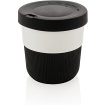 Taza café PLA vegetal 280ml tapa antigoteo azul