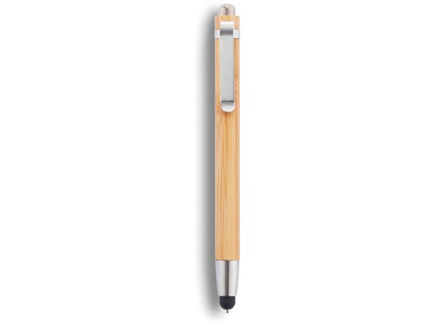 Puntero de bambú con bolígrafo diseño clásico Marron detalle 2
