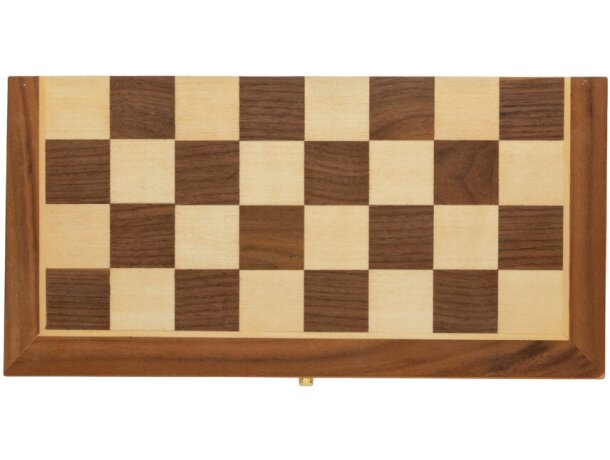 Juego de ajedrez plegable de madera de lujo Marron detalle 2
