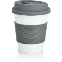 Taza de café con tapa y banda de silicona personalizado