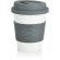 Taza de café ecológica con tapa y banda de silicona Gris/blanco
