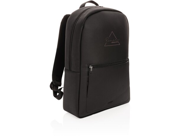 Mochila para portátil Swiss Peak de cuero vegano sin PVC Negro detalle 8