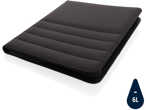 Carpeta portadocumentos A4 cremallera poliéster reciclado AWARE Azul marino detalle 33