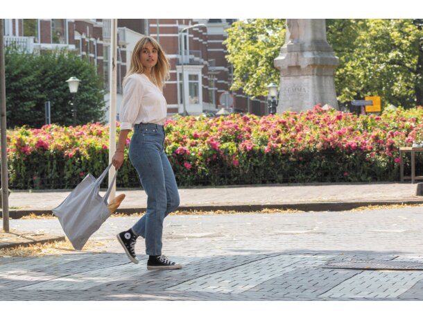 Tote sostenible 100% algodón Impact Aware Gris detalle 7