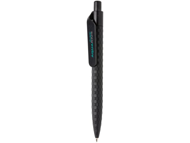 Bolígrafos ecológicos de paja de trigo y abs tinta azul Negro detalle 3